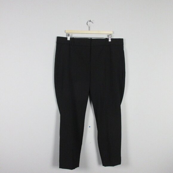 J Crew Cameron Pants Women’s High Rise Straight Leg Casual Size 18 Black 586 - Picture 1 of 12